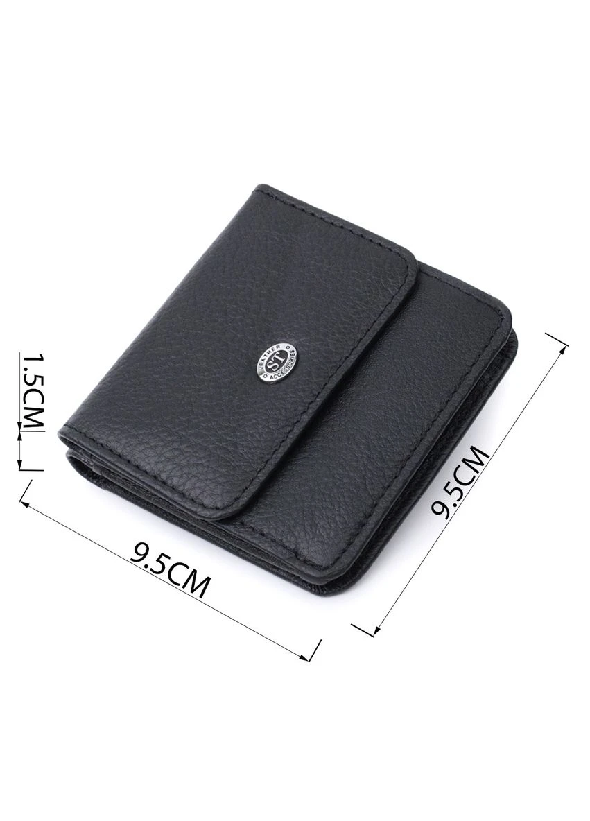 Жіночий шкіряний гаманець для карток купюр та монет 22690 Чорний st leather (329148691)