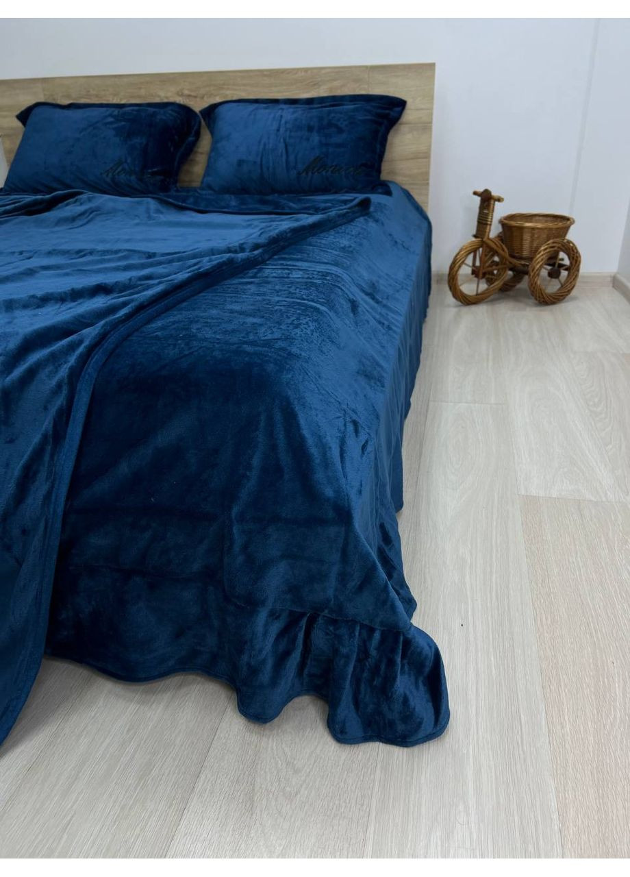Велюрова постільна білизна Моніка євро 200х230 простирадло на резинці 180*200*30 Koloco (371996501)