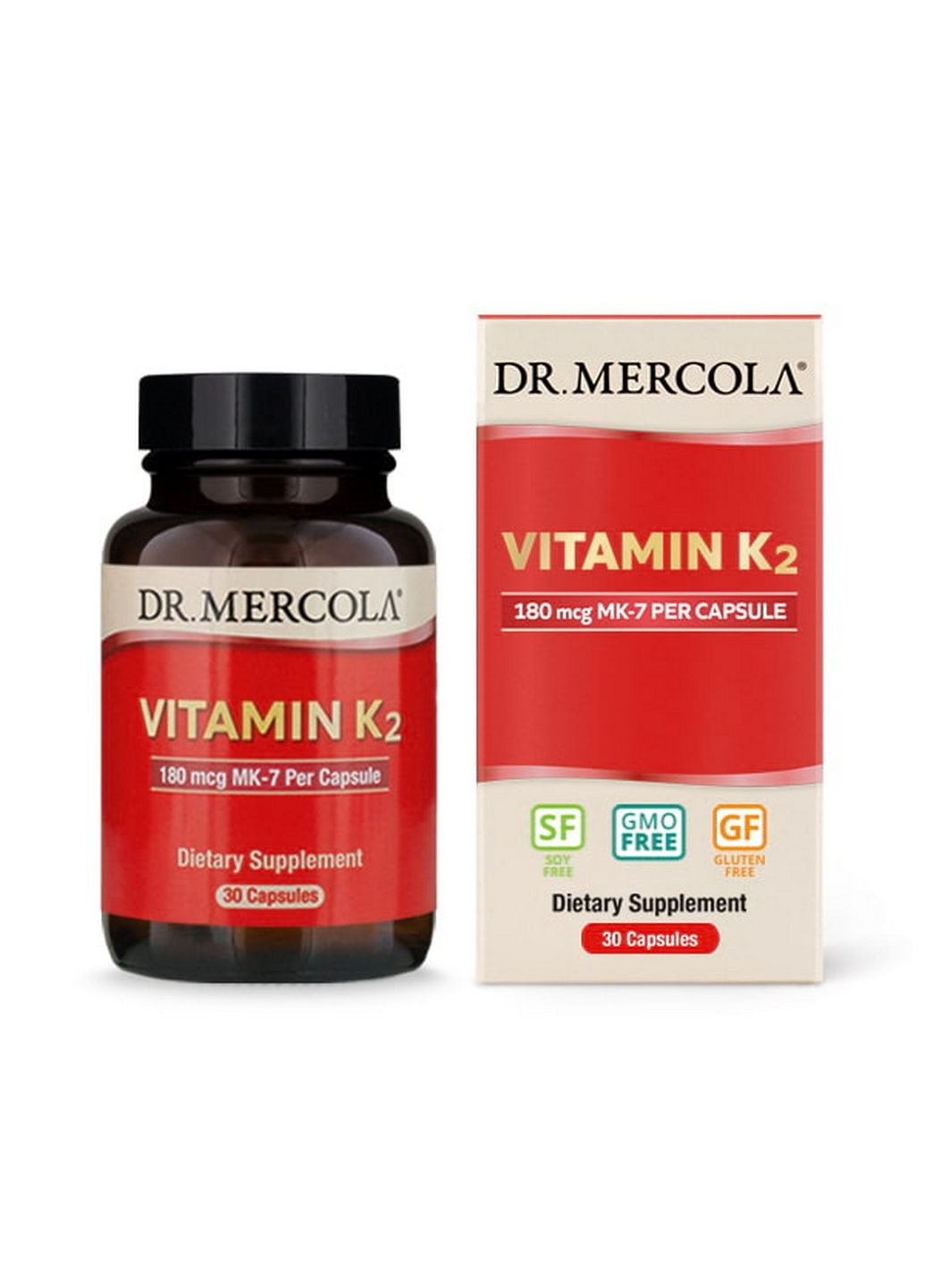 Вітаміни та мінерали Vitamin K2, 30 капсул Dr. Mercola (293340626)