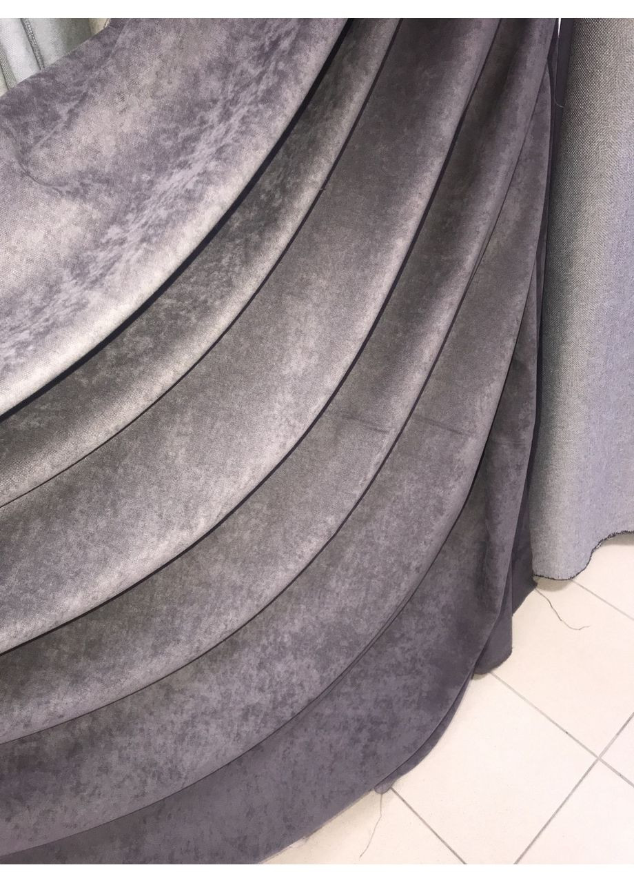 Комплект Штор Микровелюр Асфальт 2 шт150х250 No Brand (353829783)