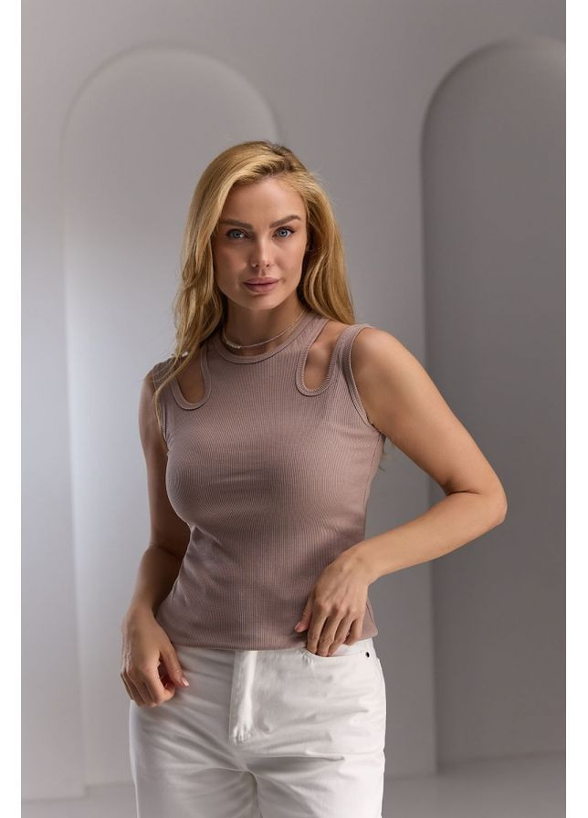 Топ з вирізами 1783 Білий Triko Bakh (368651373)