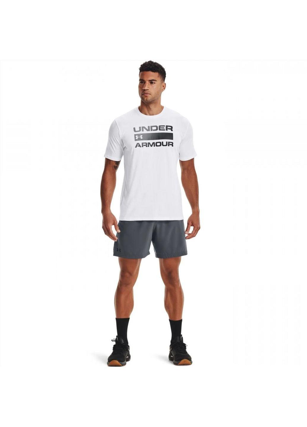 Белая футболка мужская team issue wordmark ss (1329582-100) Under Armour