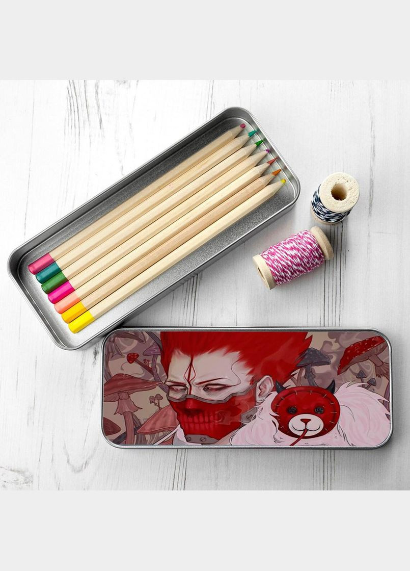 Органайзер для канцелярського приладдя металевий, кейс для дрібниць Аніме Дорохедоро #005 7*18 см Silver No Brand (309159167)