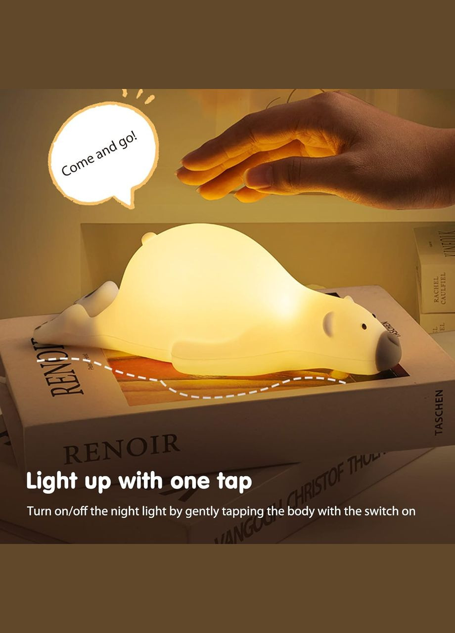 Акумуляторий нічник-світильник 3 в 1 SL29 силіконовий Ведмедик з функцією таймера, Lazy bear pats lamp VHG (334305115)