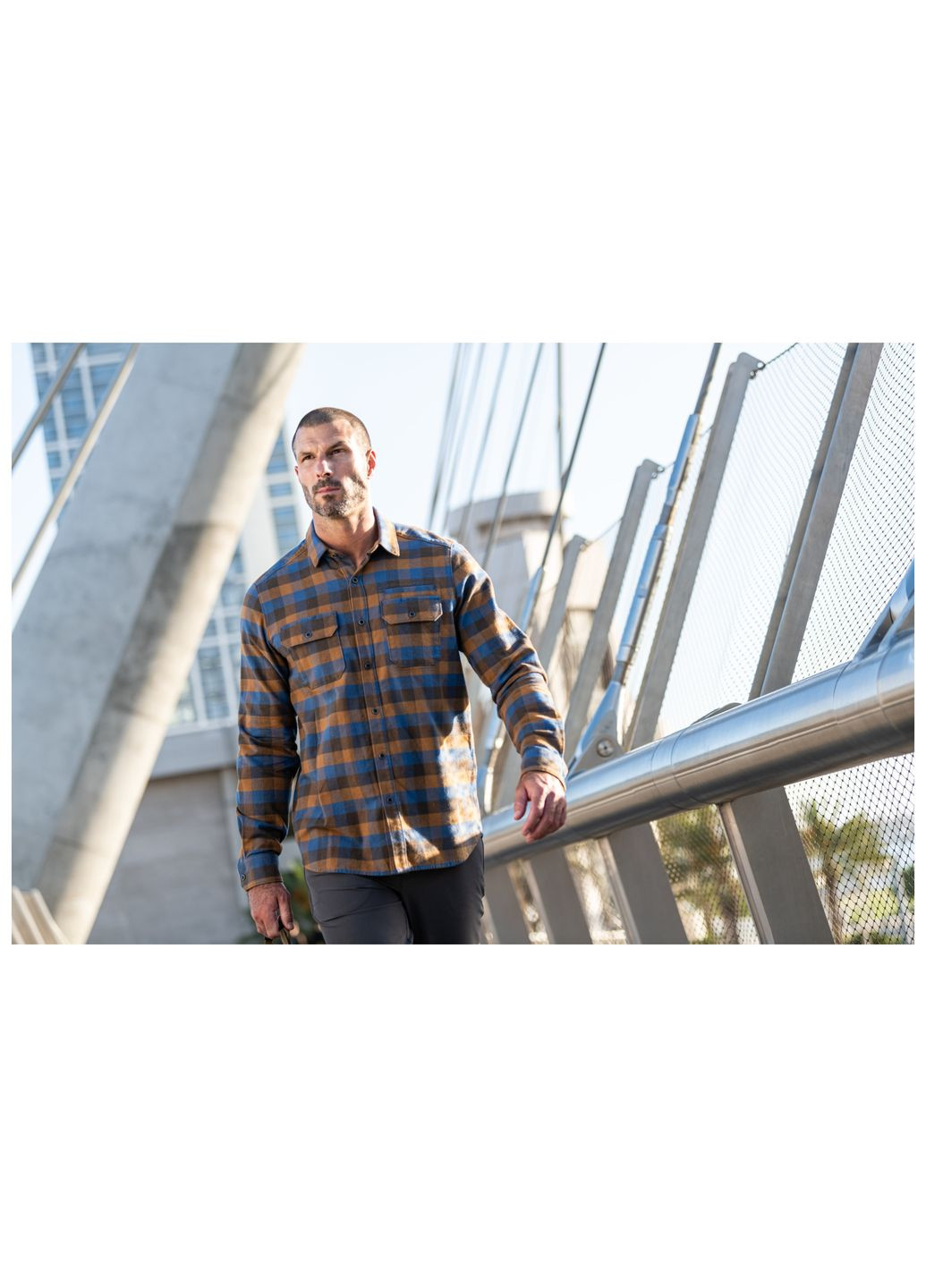 Сорочка тактична Lester Flannel Plaid Long Sleeve Shirt Dark Earth Plaid 5.11 Tactical (315822423)