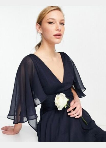 Темно-синее праздничный платье с открытой спиной Asos однотонное