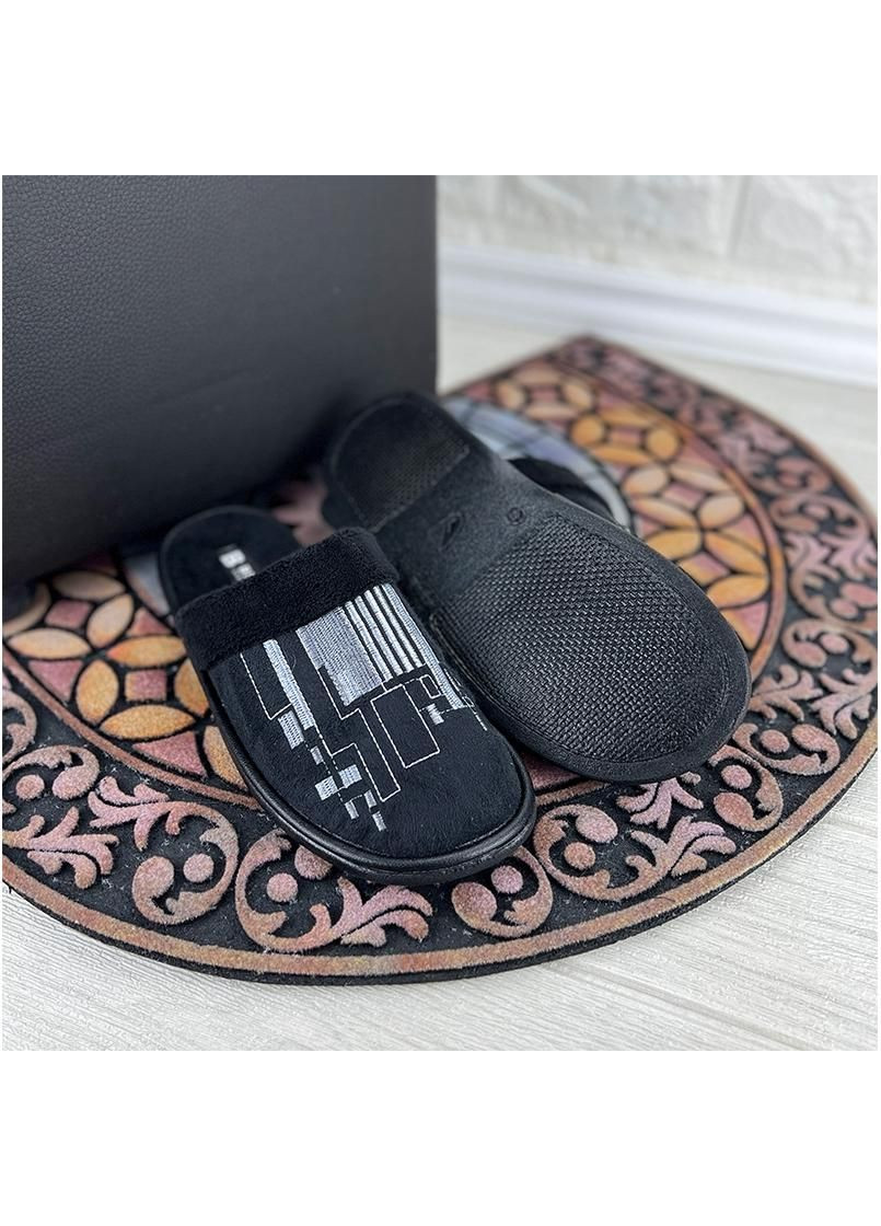 Черные чоловiчi кiмнатнi тапочки белста vs-00033-3 чорнi No Brand