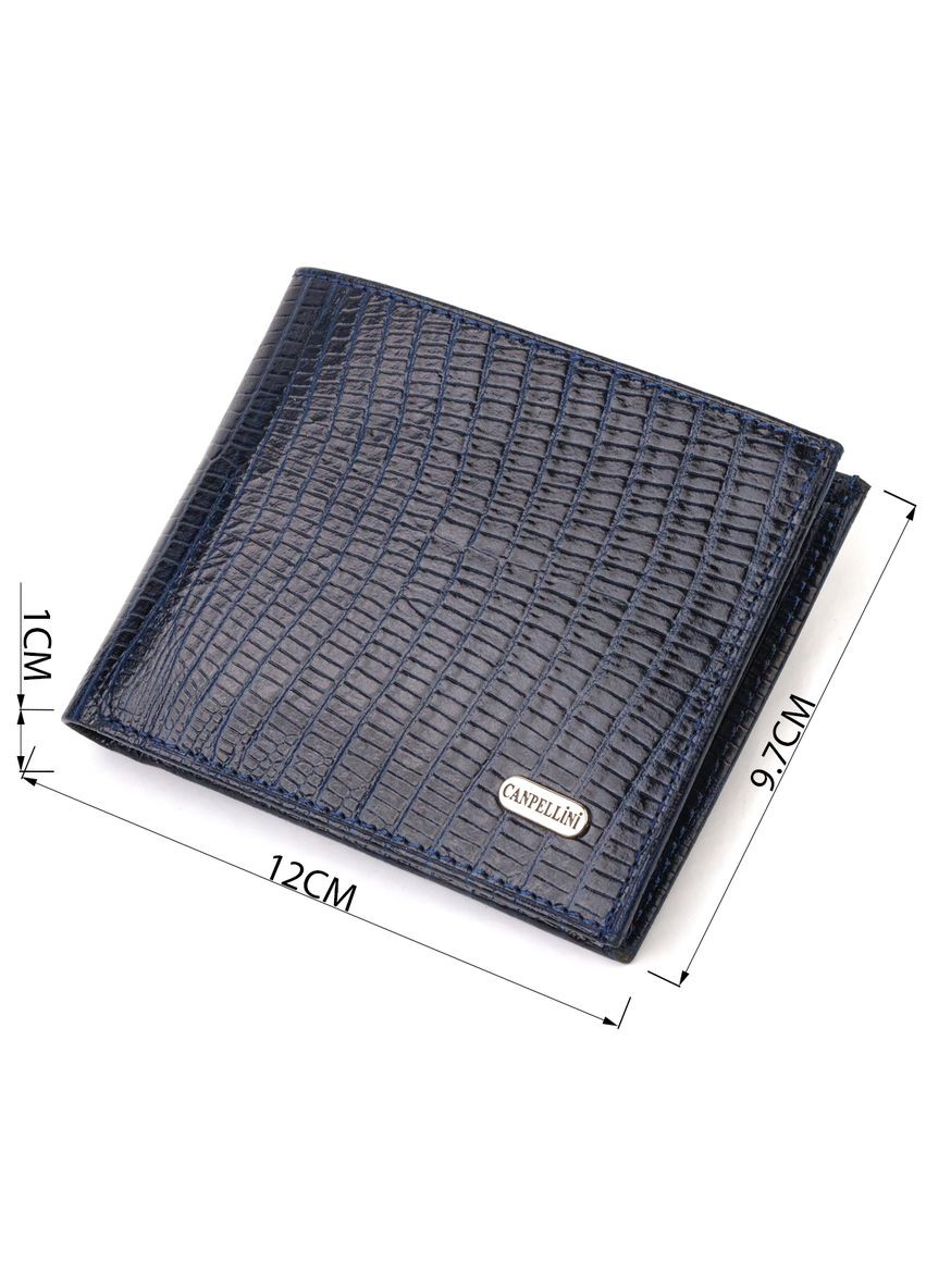 Фактурний стильний гаманець для чоловіків без застібки з натуральної шкіри горизонтального формату з тисненням 21760 Canpellini (331908173)