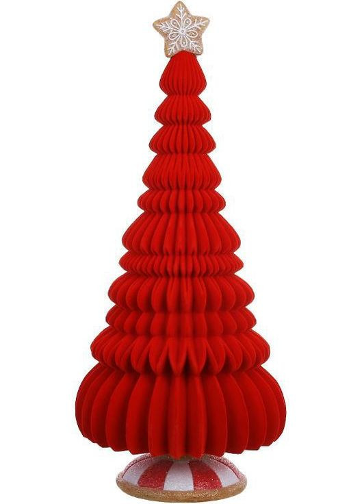 Декоративная фигура "Зефирно-Пряничная Елка" 53см с флоковым напылением, красный BonaDi (329896476)