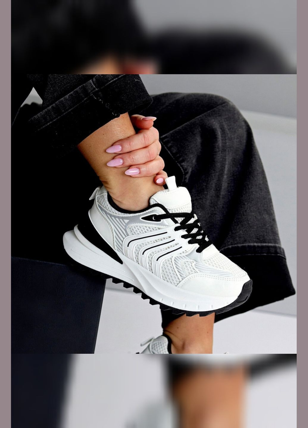 Жіночі білі спортивні весна літо з чорною підошвою для активного відпочинку Viki кросівки білі літо (323958210)