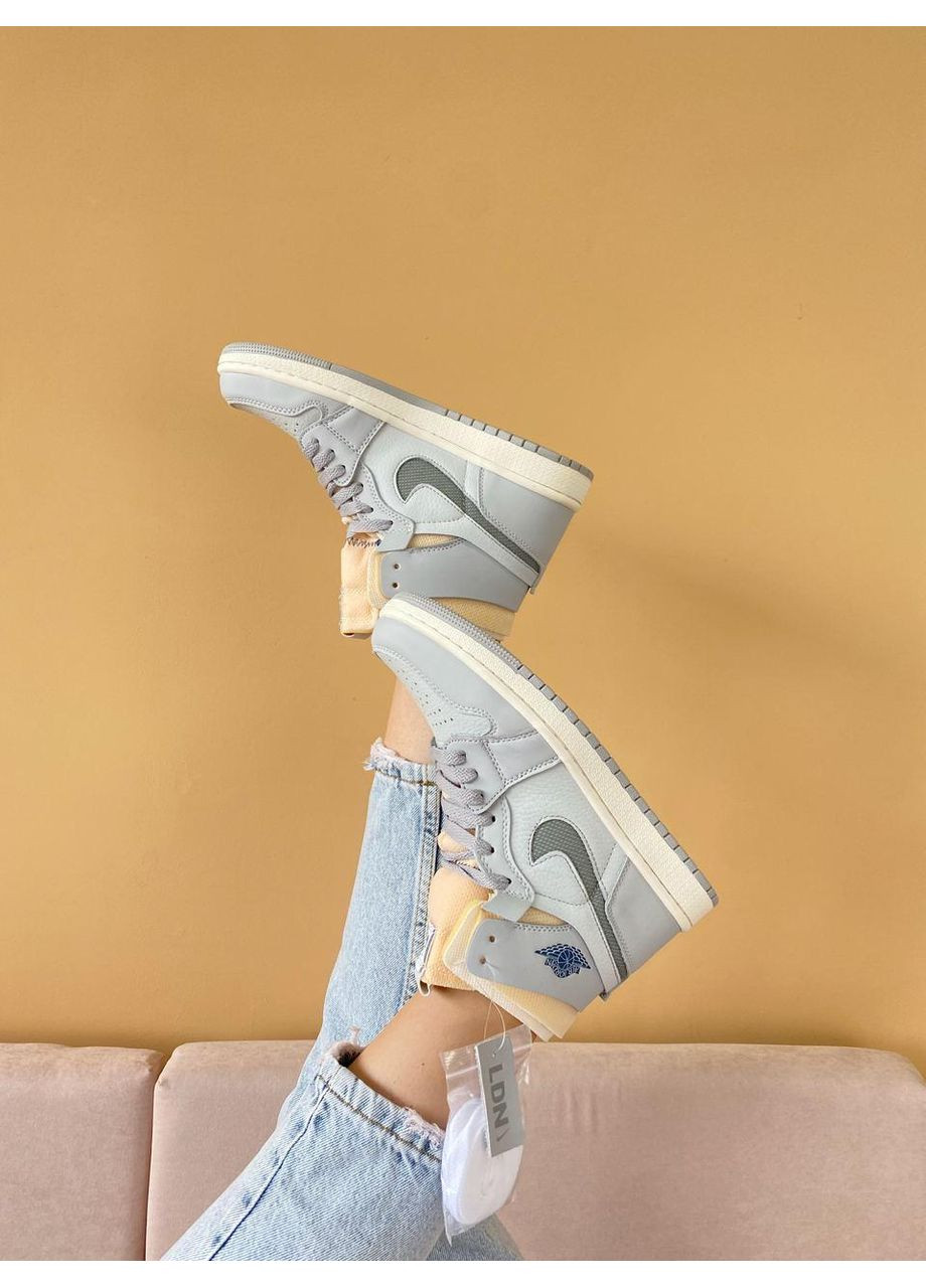 КРОССОВКИ ЖЕНСКИЕ NIKE AIR JORDAN 1 ZOOM COMFORT LONDON НАЙК АИР ДЖОРДАН No Brand серые демисезоны (368868775)