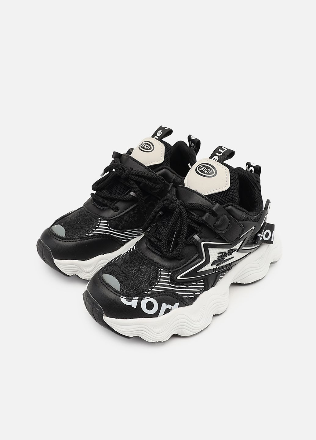 Черные демисезонные кроссовки для девочки, на плоской подошве цвет черный цб-00273844 Kimboo