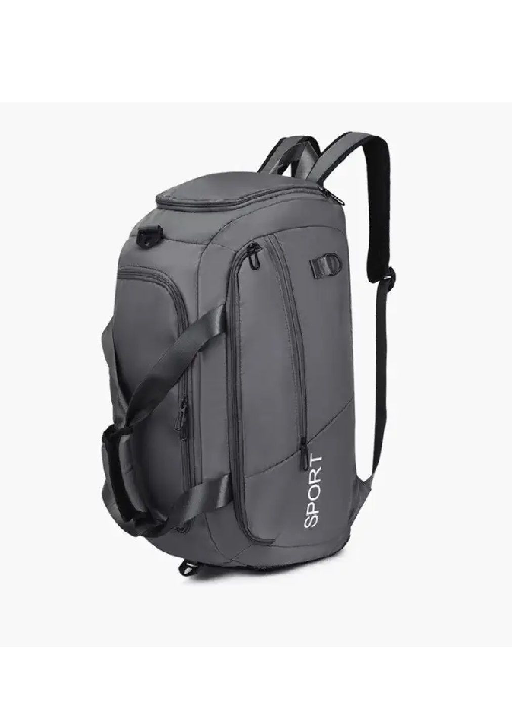 Спортивная сумка рюкзак для тренажерного зала бассейна с петлей для ручки чемодана 55х22х30.5 см (477575-Prob) Серая Unbranded (298246149)
