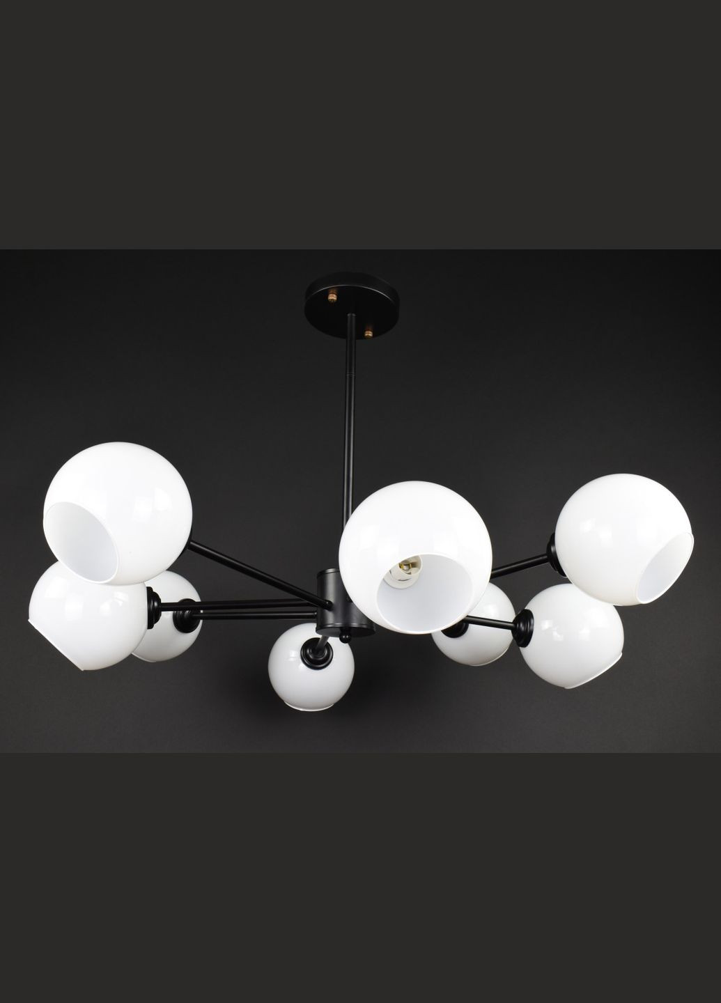 Люстра потолочная на 8 лампочек 27830 Черный 30-65х92х92 см. Sunnysky (364495483)