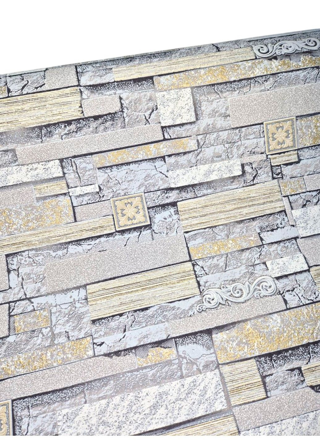 Шпалери вінілові 10.05 × 0.53 м Слов’янські шпалери 9408-03, сірі для коридору, вітальні, кухні, спальні Слов'янські шпалери (340275456)