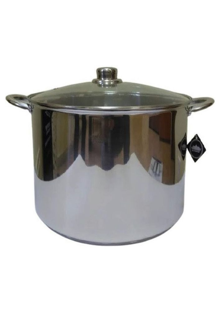 Каструля з нержавіючої сталі PH-15825-30 30 см зі скляною кришкою 16,5л Peterhof (297332062)