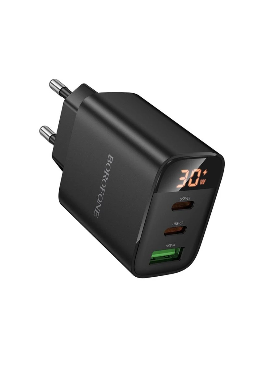 Сетевое зарядное устройство для PD30W (2C1A) Charger with digital display (EU) Black (6941991120510) Borofone BA98A Ilustre (340062251)