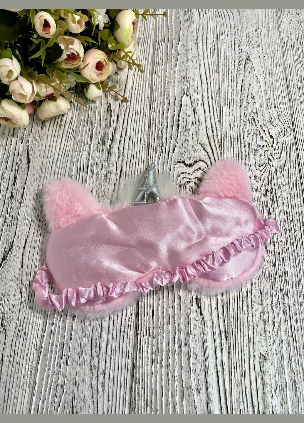 Маска для сна и отдыха повязка для глаз с единорогом розовая No Brand (330618832)