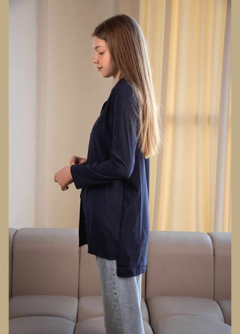 Синяя праздничный рубашка No Brand