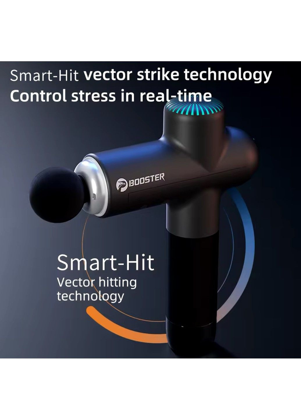 Перкуссионный массажер Booster Lightsaber 4000mah (8 насадок) No Brand (332634829)