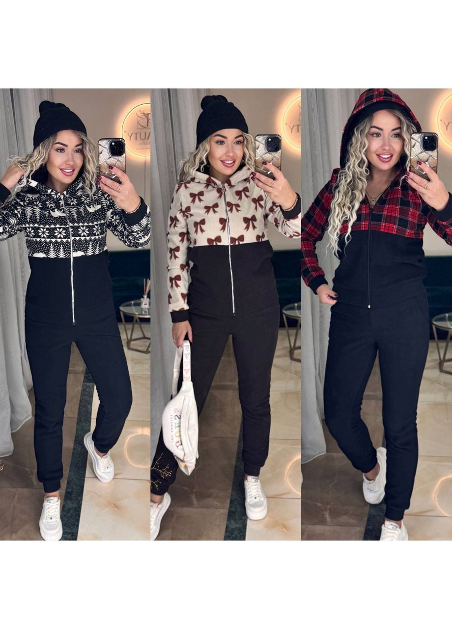 Костюм 2092 двухсторонний флис Полар брюки и кофта на молнии с капюшоном Україна (372306309)