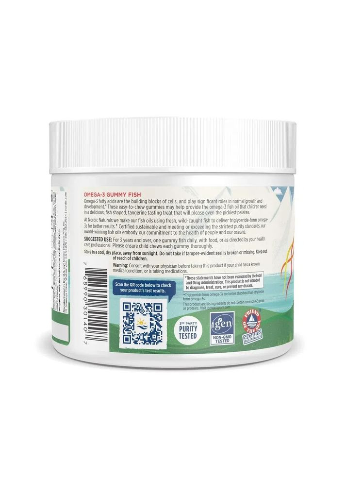 Омега 3 для дітей Omega-3 Gummy Fish Мандарин 30 жувальних таблеток Nordic Naturals (361116651)