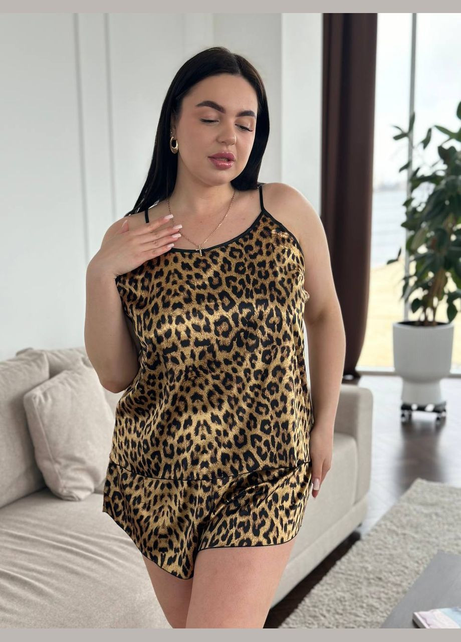 Золотая всесезон женская пижама шорты майка батальная майка + шорты No Brand