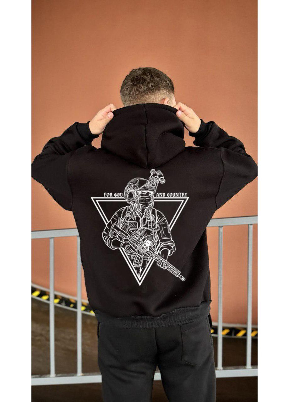 Худі мілітарі колір чорний, розміри XXL No Brand (370218045)