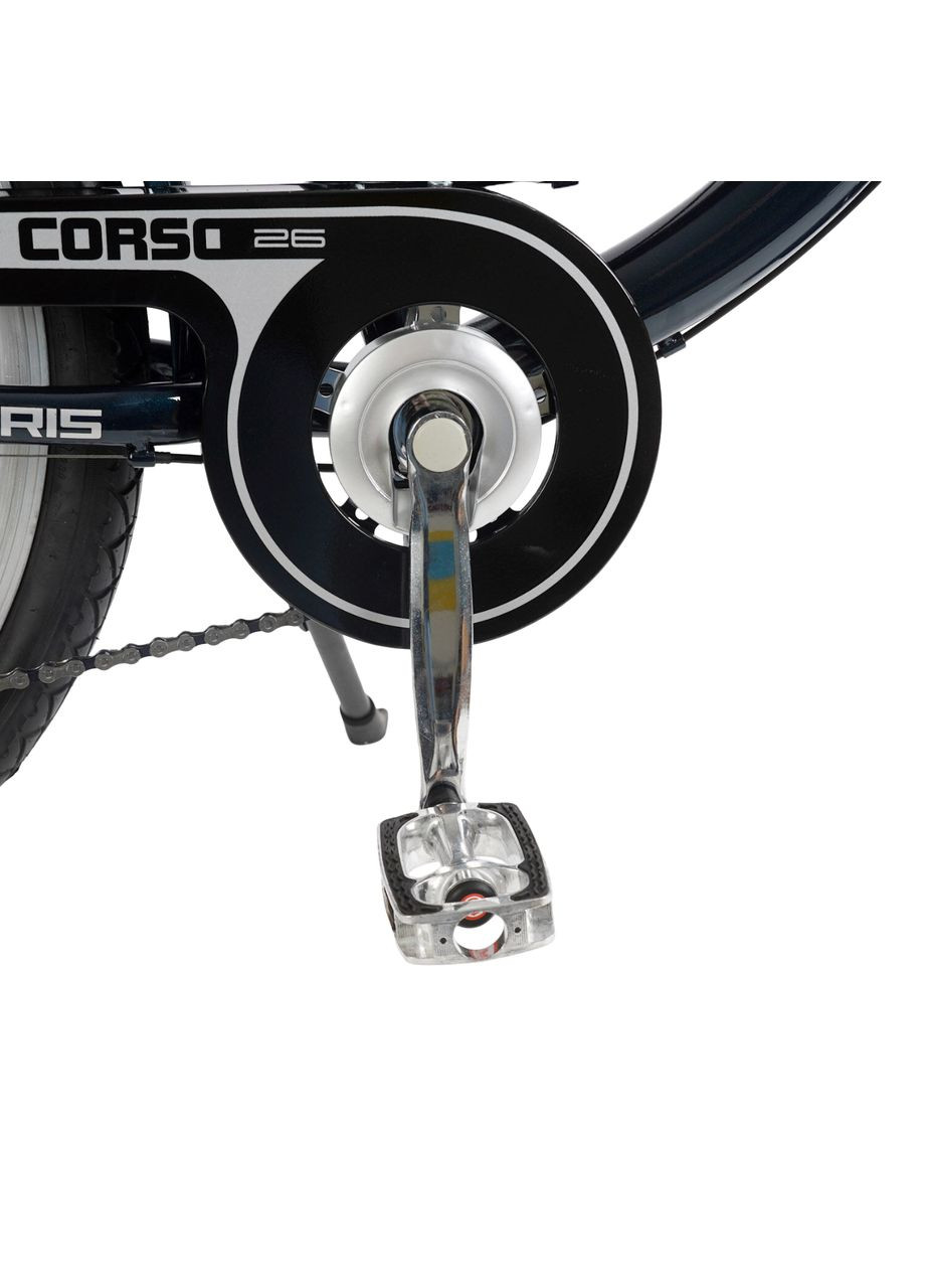 Велосипед міський 26" Polaris PS-128, сталева рама 16.5", Shimano 7 швидкостей. Dark blue (168068) Corso (340910596)