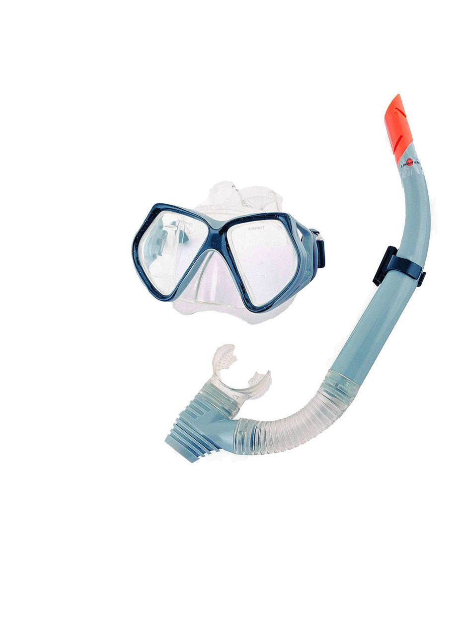 Набір 2 в 1 для плавання "Океанський дайвер" 24003 (маска: розмір L, (14+), обхват голови ≈ 54-65 см, трубка), сірий Bestway (347645942)