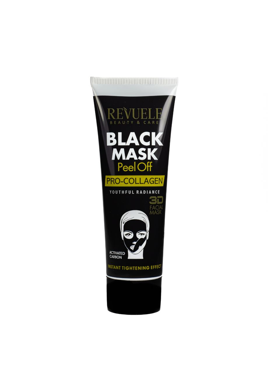 Чорна маска для обличчя 3D Facial Peel Off Pro-Collagen Black Mask з проколагеном 80 мл REVUELE (367987058)