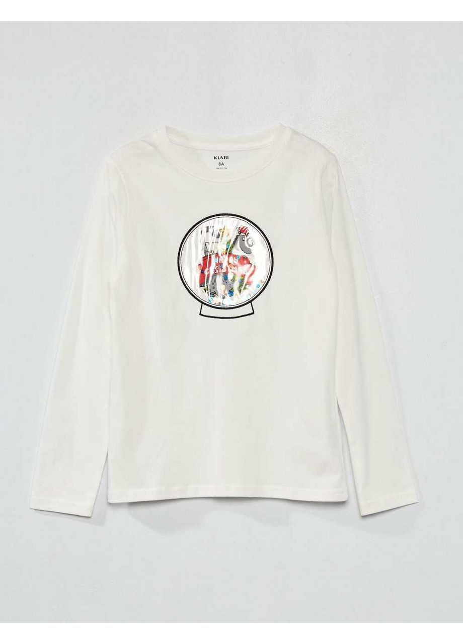 Лонгслів,білий з принтом, Kiabi (270010514)