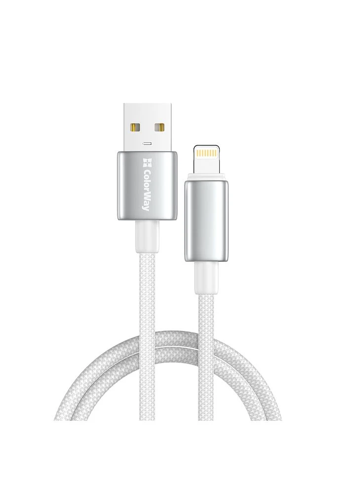 Кабель USB - Lightning (M/M), zinc alloy braided, 3А, 2 м, White (CW-CBUL099-WT) Colorway (392033606)