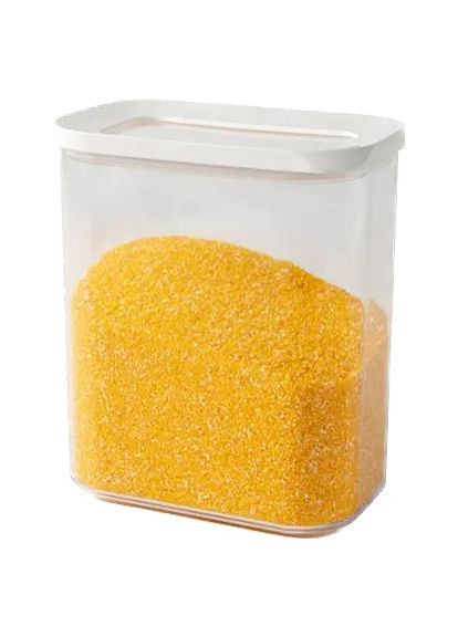 Контейнер 1500 мл овальний пластиковий для зберігання сипких продуктів прозорий No Brand (322312864)