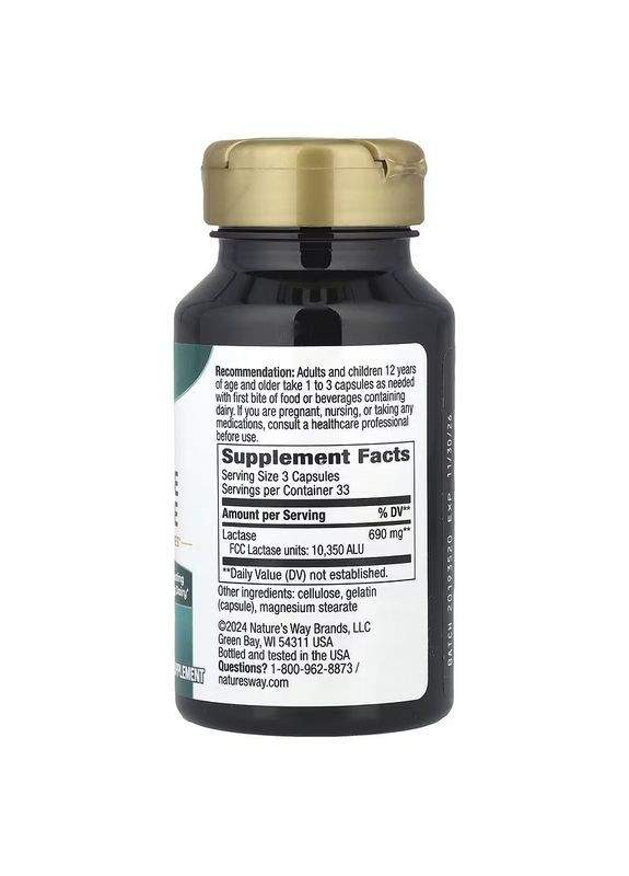Формула Фермента Лактазы, Lactase Enzyme Formula,, 100 Капсул Nature's Way (326054749)