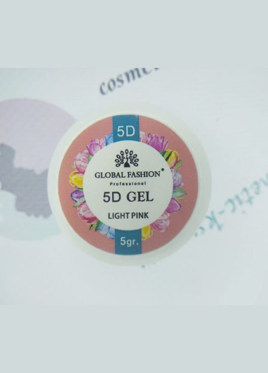 Global Гель для дизайну 5D Gel Light Pink (Світло-рожевий) 5гр. No Brand (299385502)