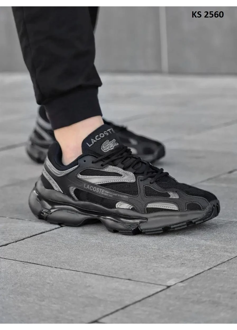 Черные летние кроссовки lacoste l003 total black лакоста No Brand