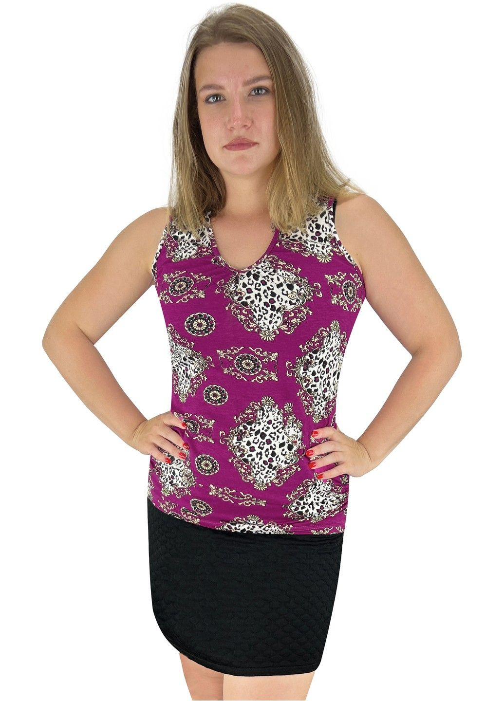 Майка жіноча орнамент зав'язки віскоза Жемчужина стилей 4145 - (297379943)