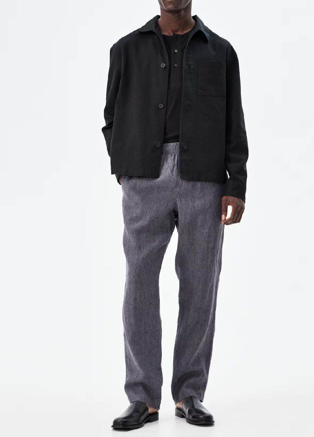 Темно-серые классические демисезонные брюки H&M