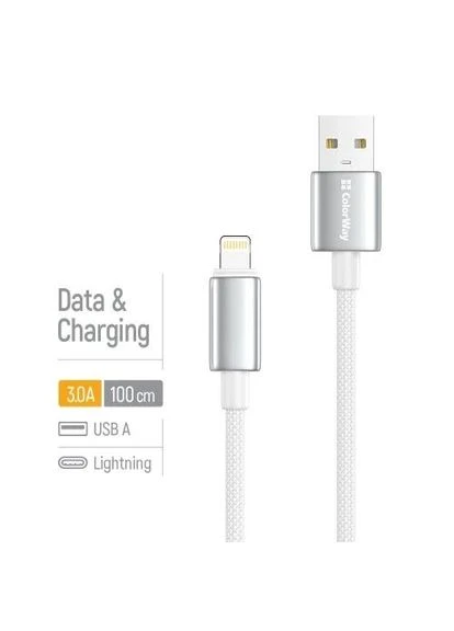 Кабель USB AM - Lightning, 1 м, White,, 3A, Zinc Alloy (CW-CBUL098-WT) CW-CBUL098-WT Colorway (395351519)