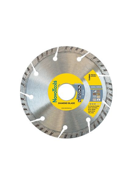 Диск алмазный отрезной 230x7x22,2мм турбо по бетону, камню, кирпичу, граниту [INKRUM00ST230270TW] DBS230/T NovoTools (360646205)