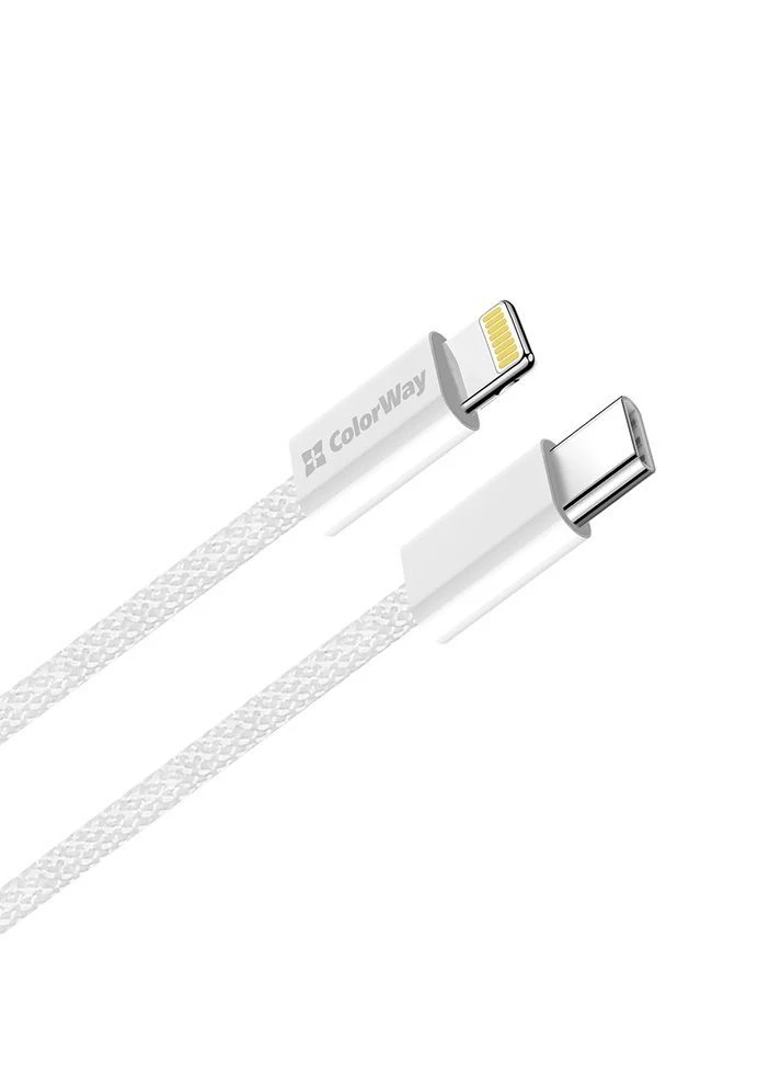 Кабель Type-C - Lightning, сірий, 27W PD (2м) плетений для швидкої зарядки iPhone / iPad Colorway (392283154)