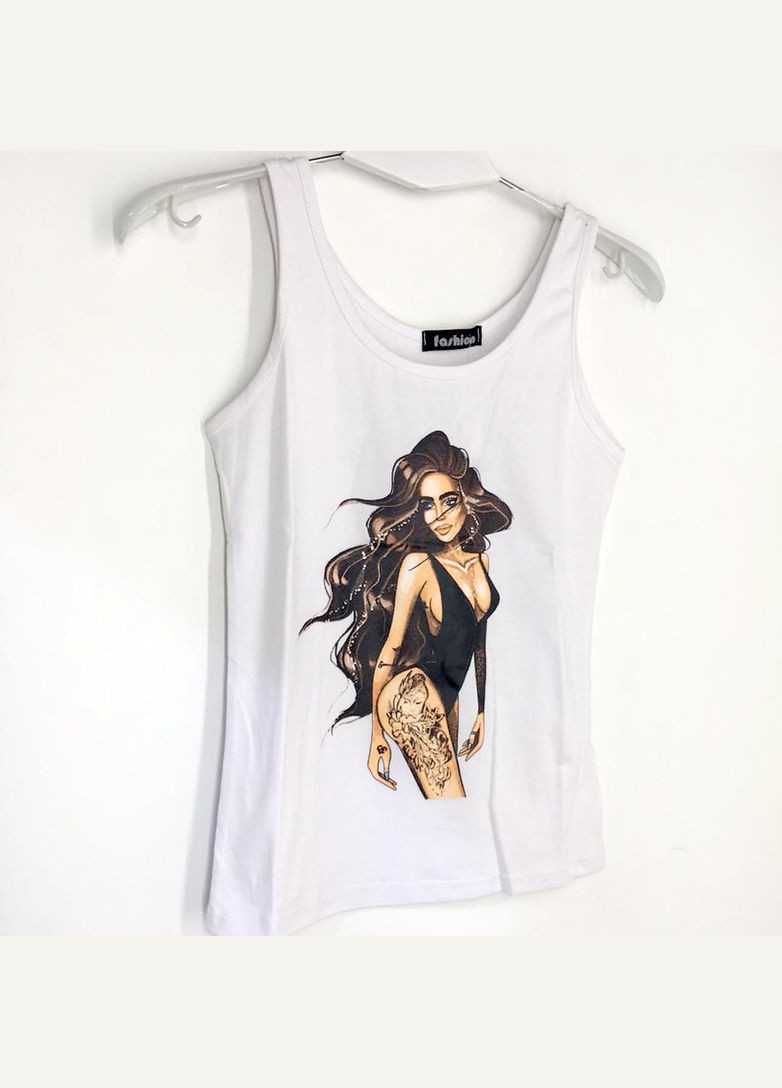 Майка женская белая с принтом. Fashion — 337118463