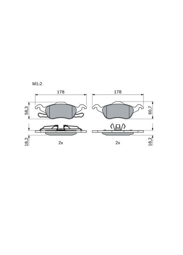 Колодки гальмівні (передні) Ford Focus 99-09 0 986 494 284 UA63 Bosch (361636877)
