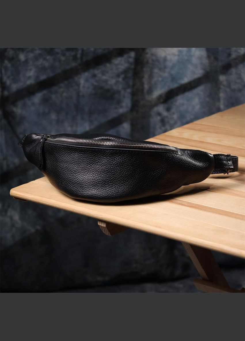 Сумка на пояс через плече шкіряна чоловіча Чорний 35601 Shvigel (334673990)