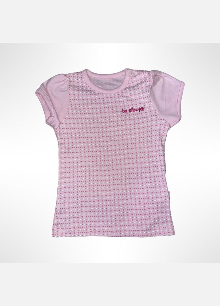 Рожева літня дитяча футболка на дівчинку 80-98 см рожева (0680) Nicol