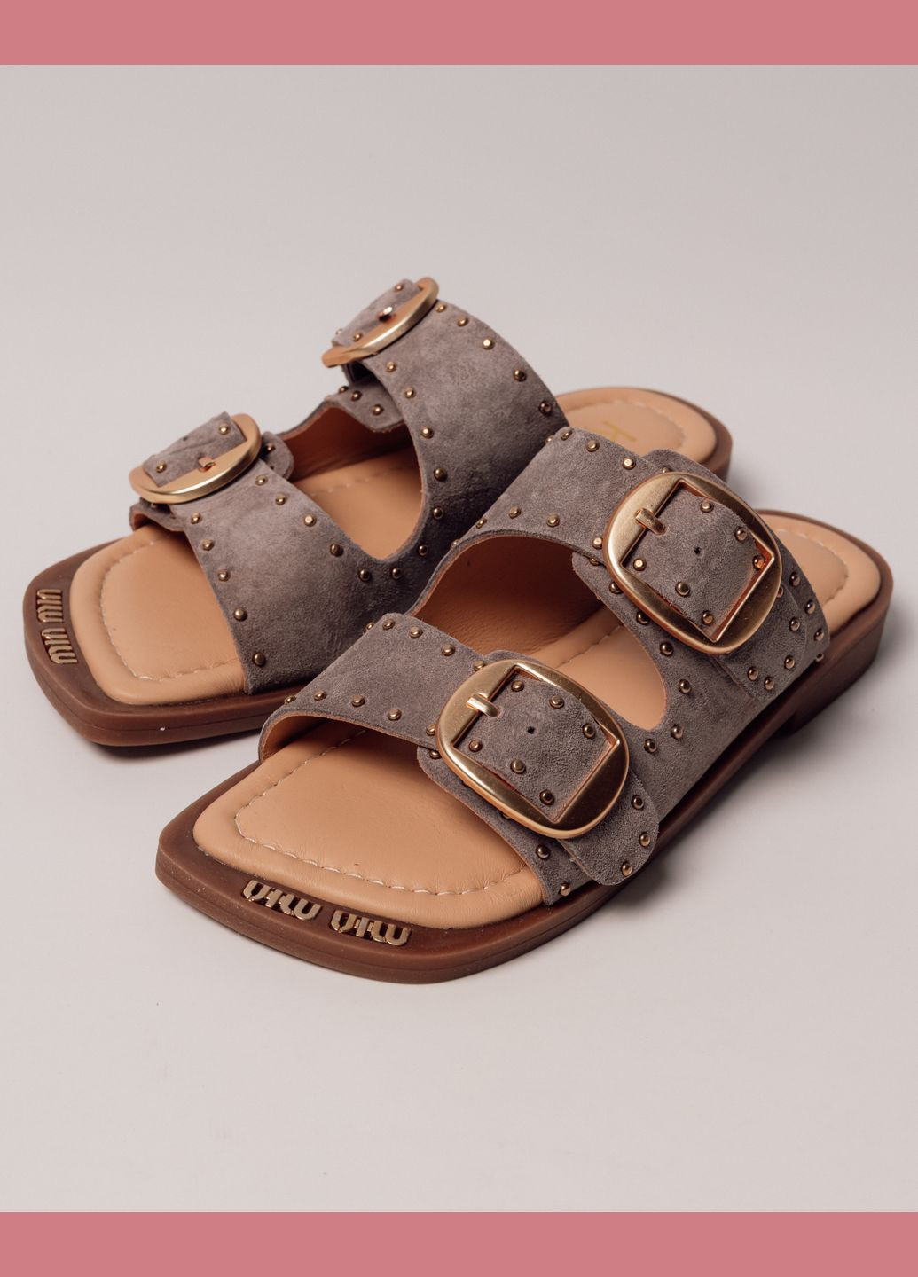 Шльопанці із заклепками замша Krula (329145027)