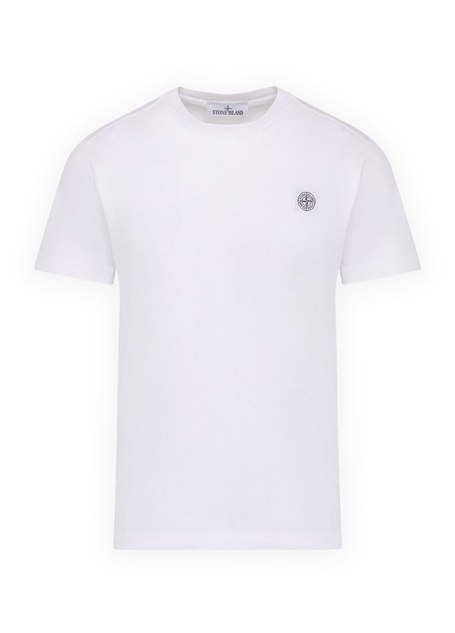 Белая футболка мужская Stone Island Compass Logo