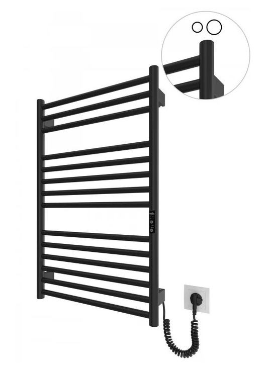 Електрична рушникосушка HF Greenwich 770х530 TR K чорна матова Mario (318681171)