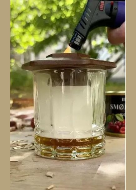 Набір для димної ароматизації напоїв з дерев'яною кришкою, тріской та пальником SMOK MASTER (2) No Brand (346055202)